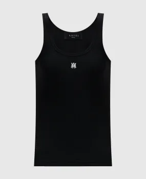 AMIRI Top a costine ricamato MA nero AWJYTT1005