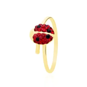 Anello Fantasia Coccinella Mon Petit Oro Giallo 375/1000 Cristallo Rosso 1411504