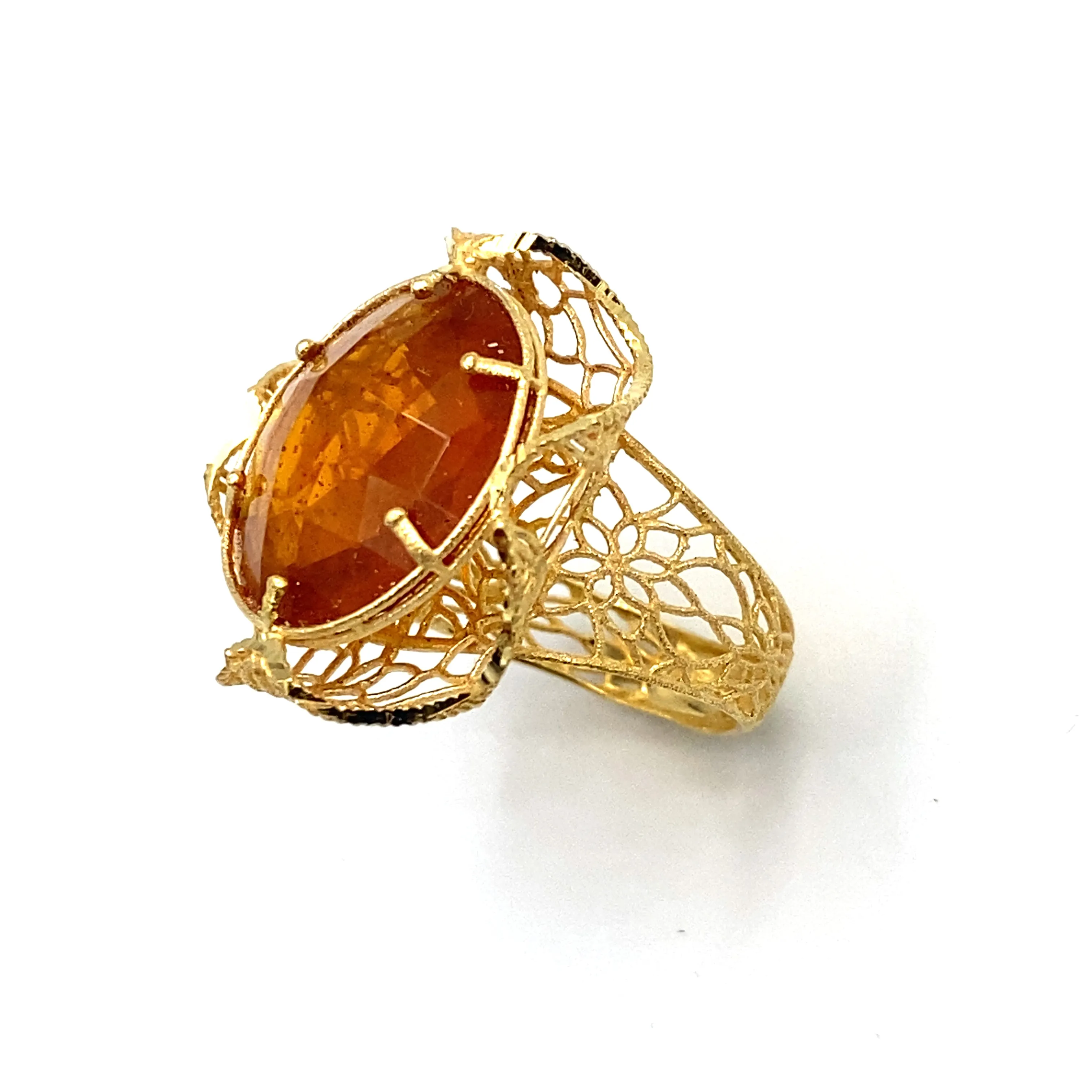 Anello Fiore  Topazio Giallo