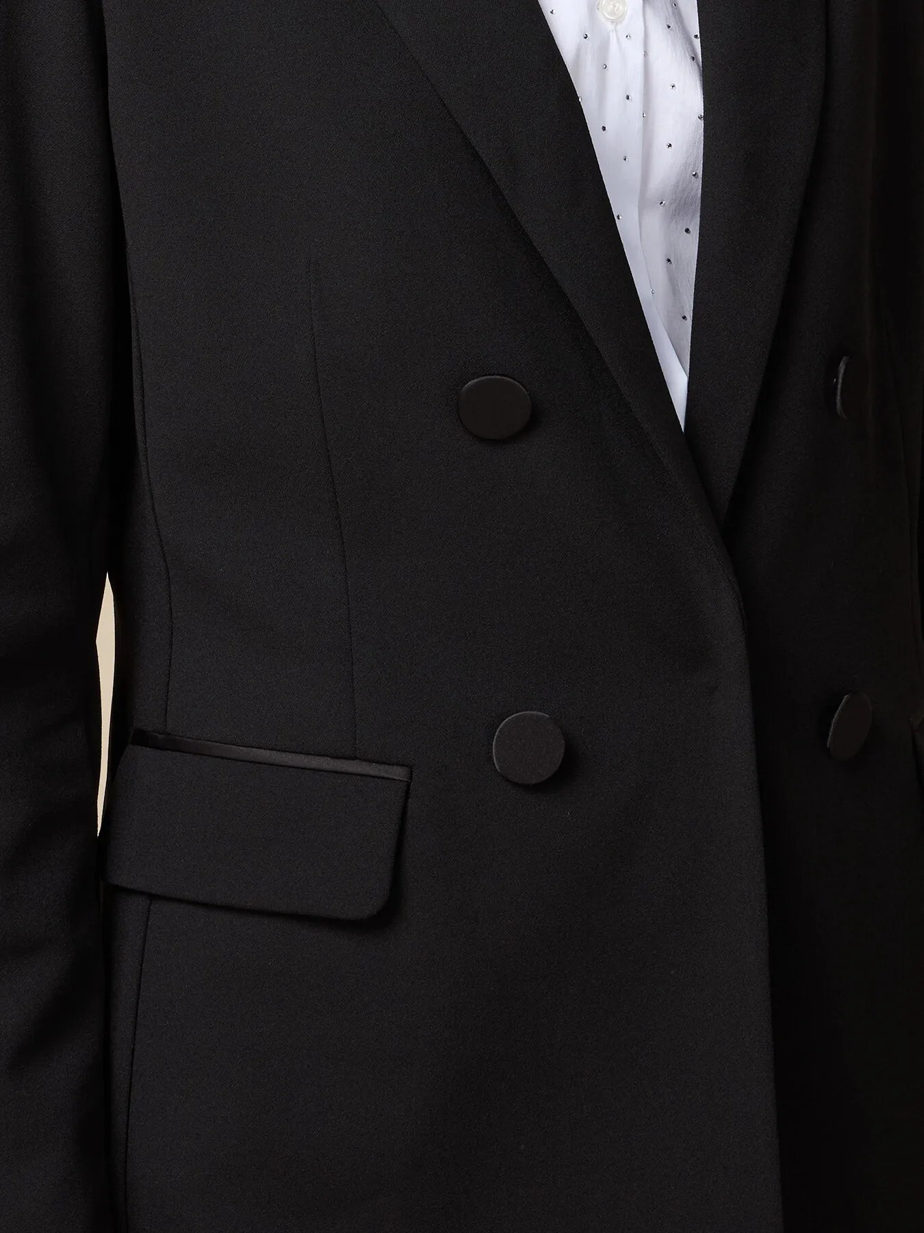 Blazer con dettagli in raso