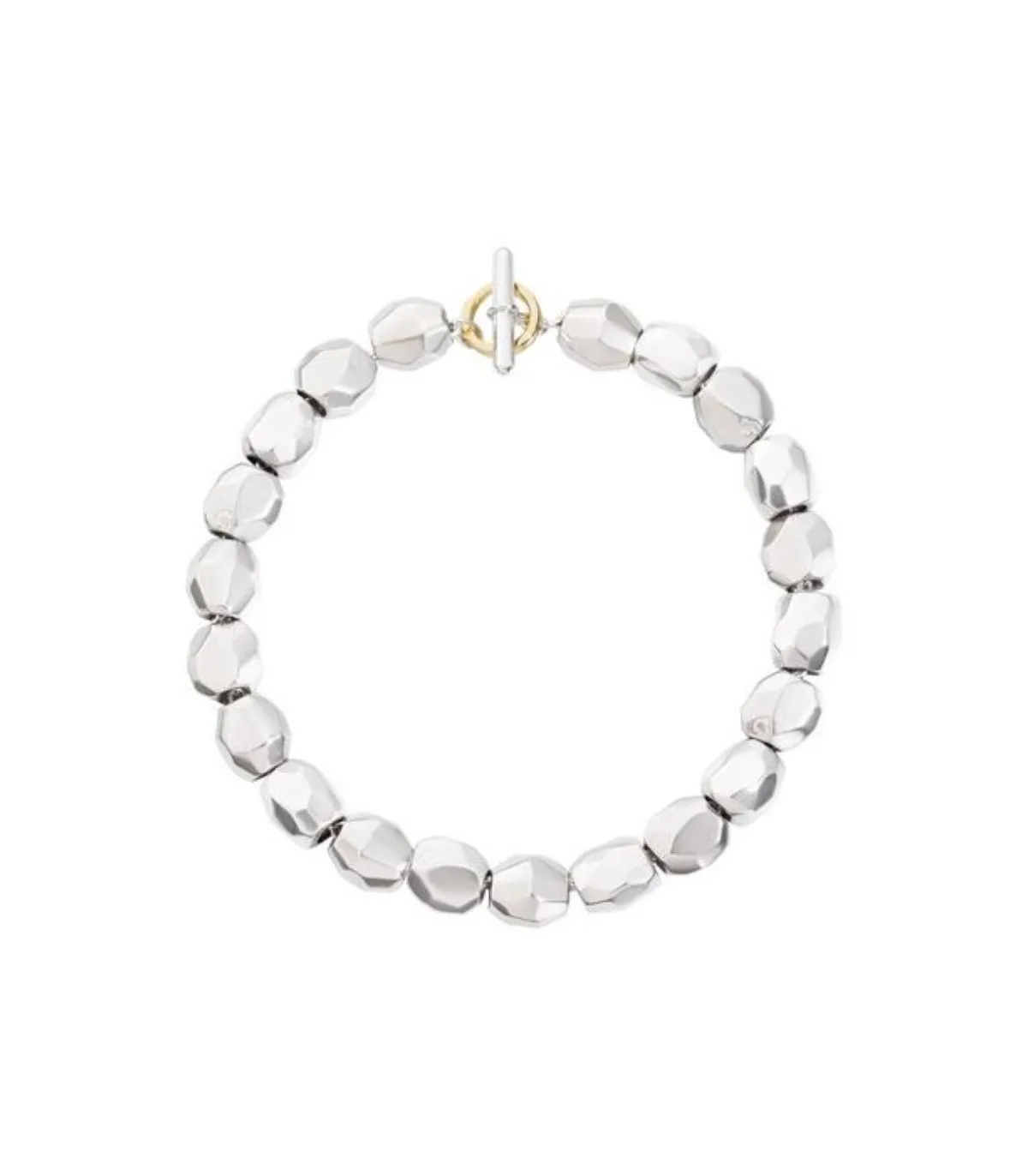 Bracciale Dodo Pepita Sfaccettata Argento e Oro Giallo 18kt