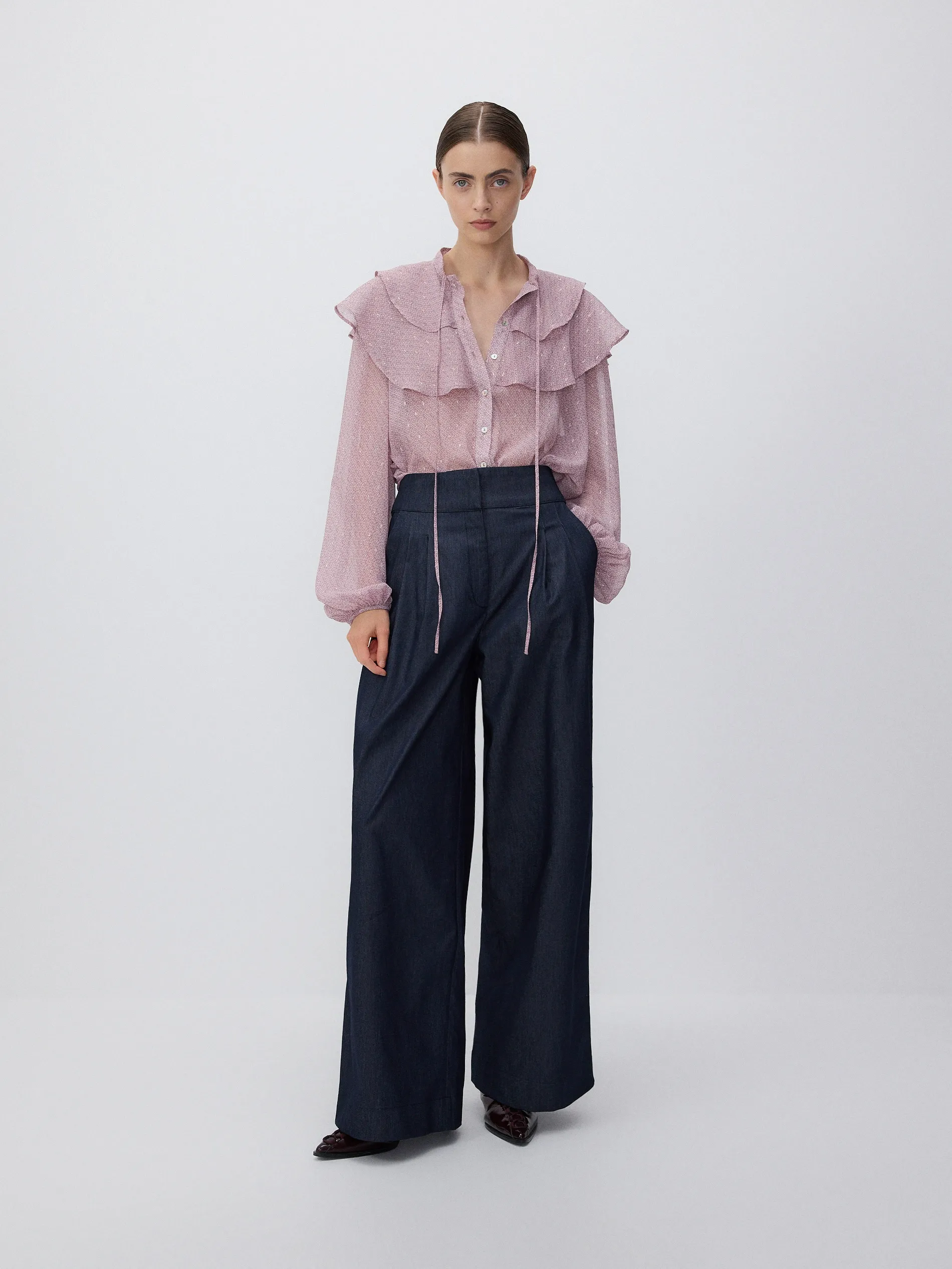Camicia con filo metallizzato