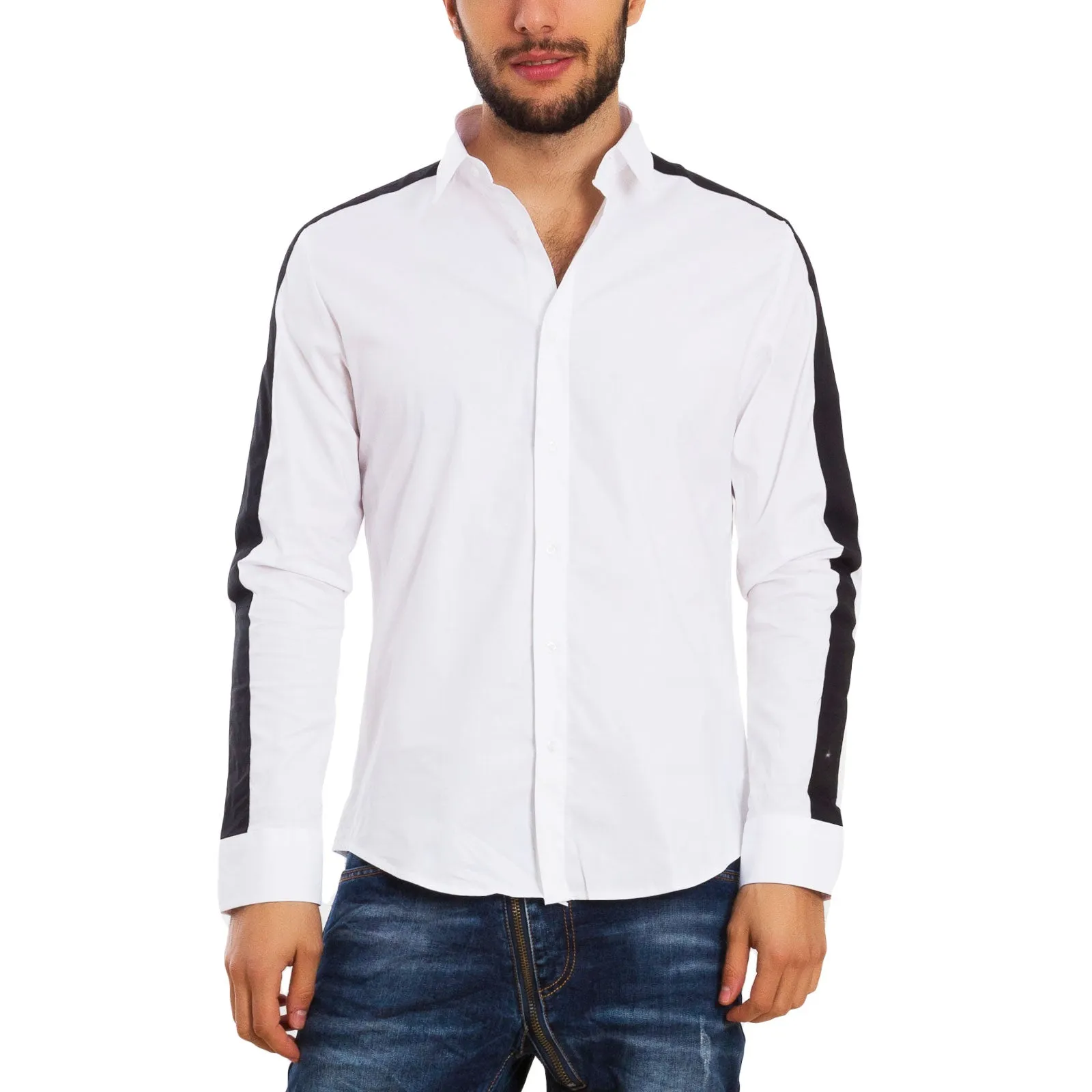 Camicia uomo bicolore elegante CG-3030
