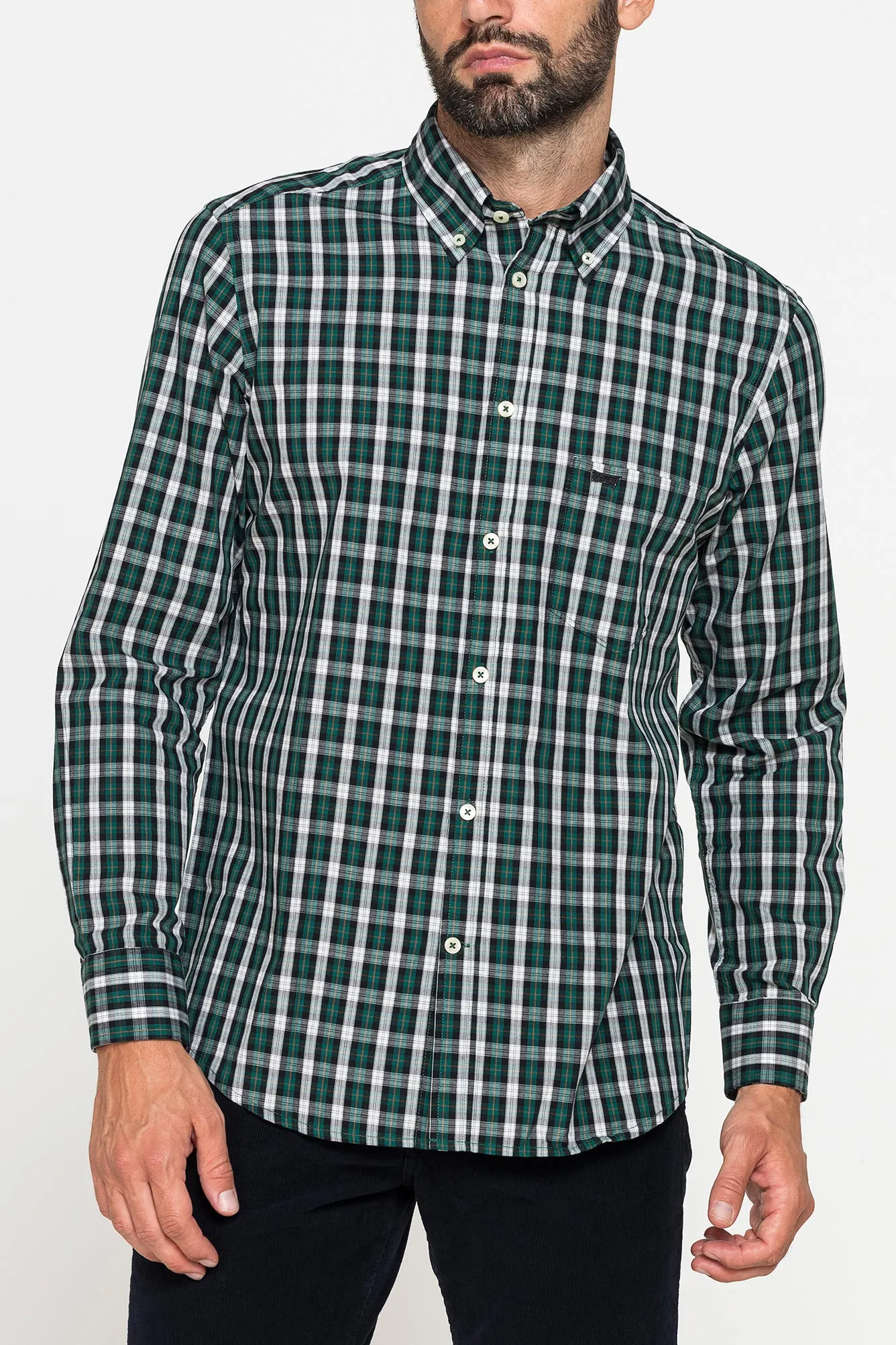 Carrera  ---------    ------------Camicia fantasia tinto filo - Verde