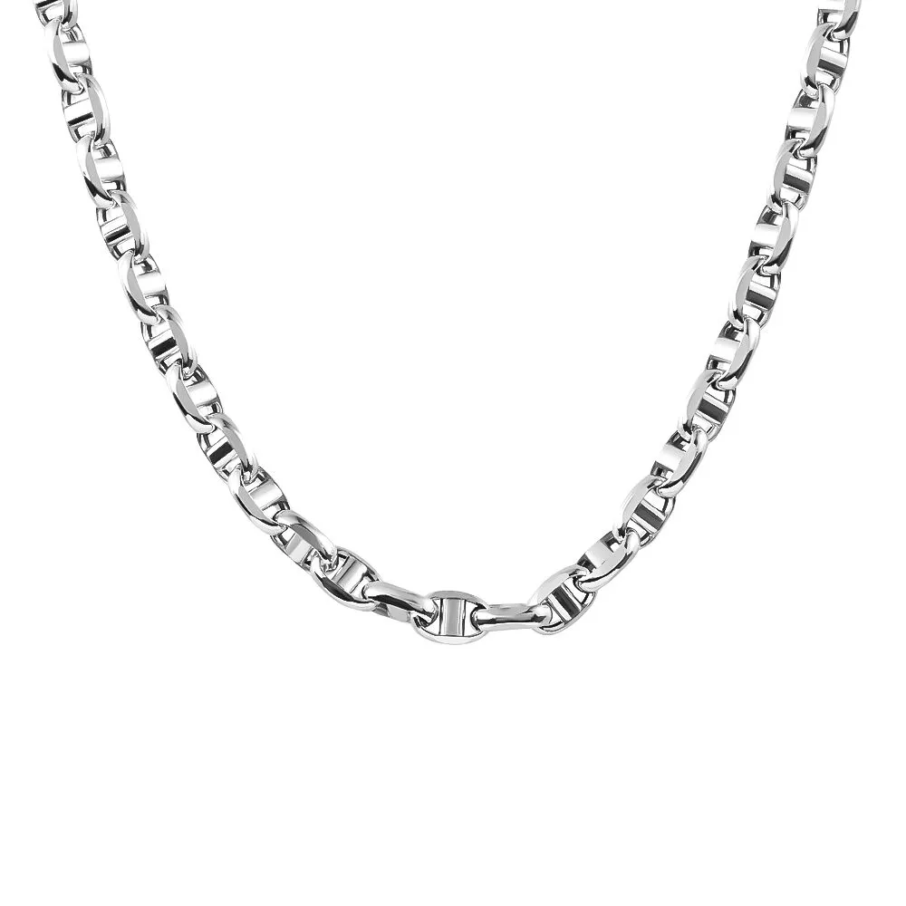 Catena L'homme Or Oro Bianco 375/1000 Maglia Marina Rotonda 50 cm 1425084