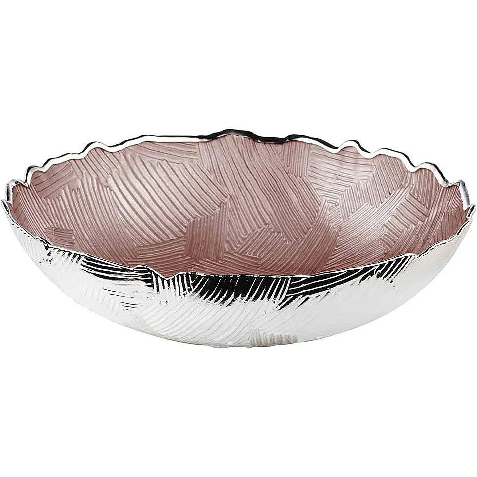 centrotavola Argenesi Rosa, Grigio/Argento in vetro