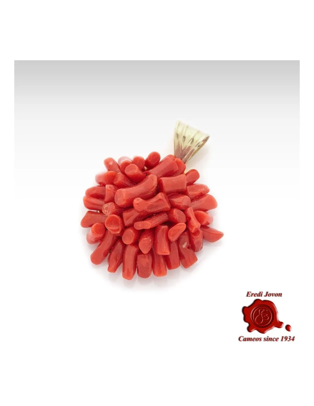 Ciondolo in Corallo Rosso Montato in Argento