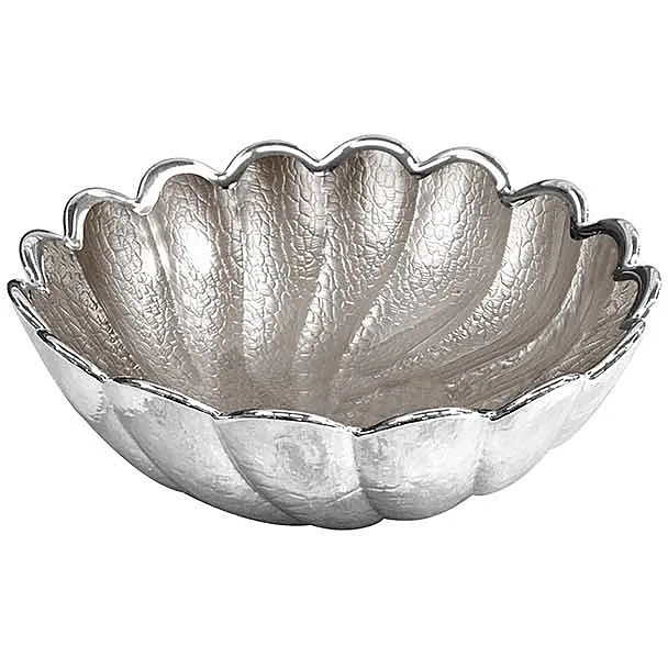 Ciotola Argenesi Torciglione colore Beige, Grigio/Argento