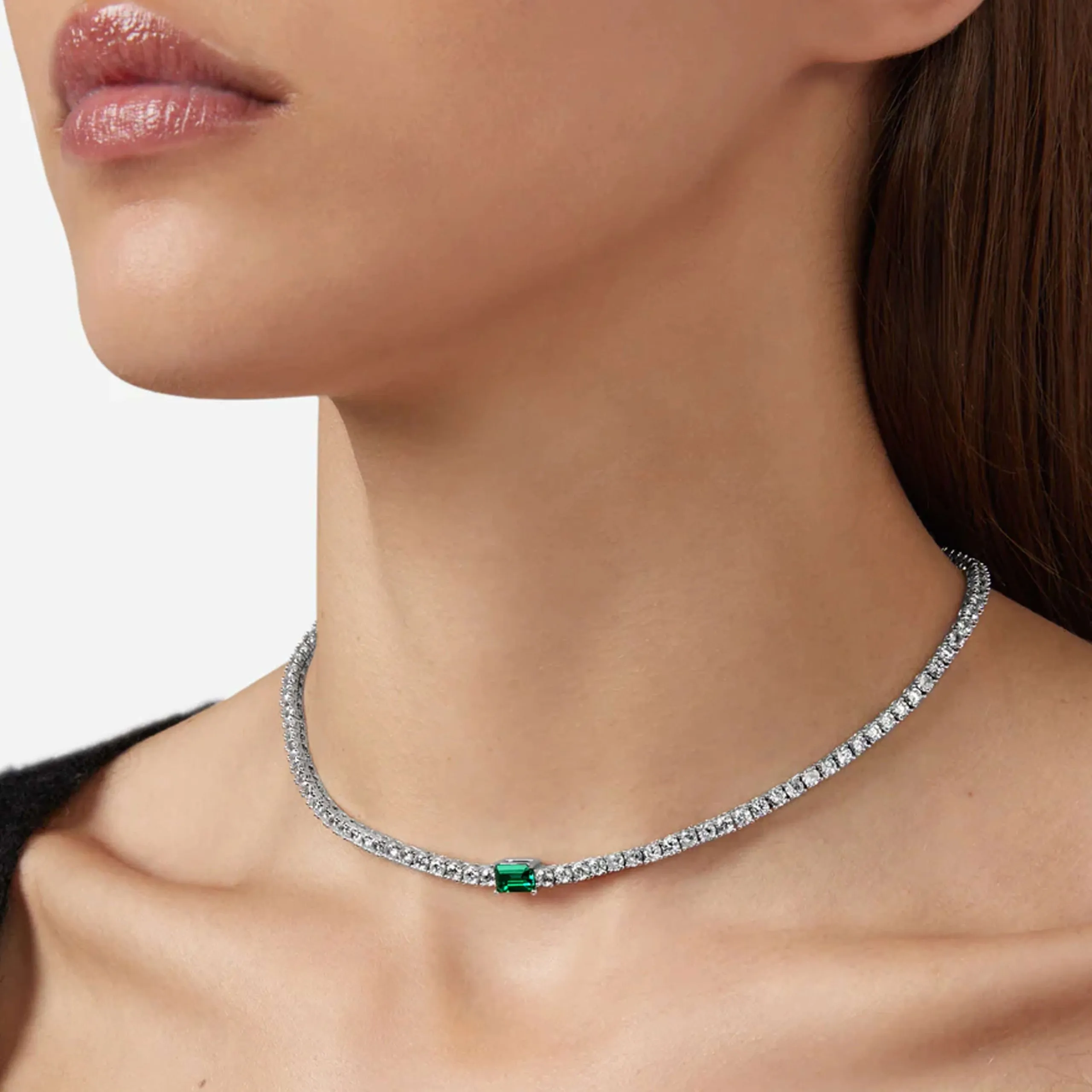 COLLANA GIROCOLLO TENNIS EMERALD CHIARA FERRAGNI