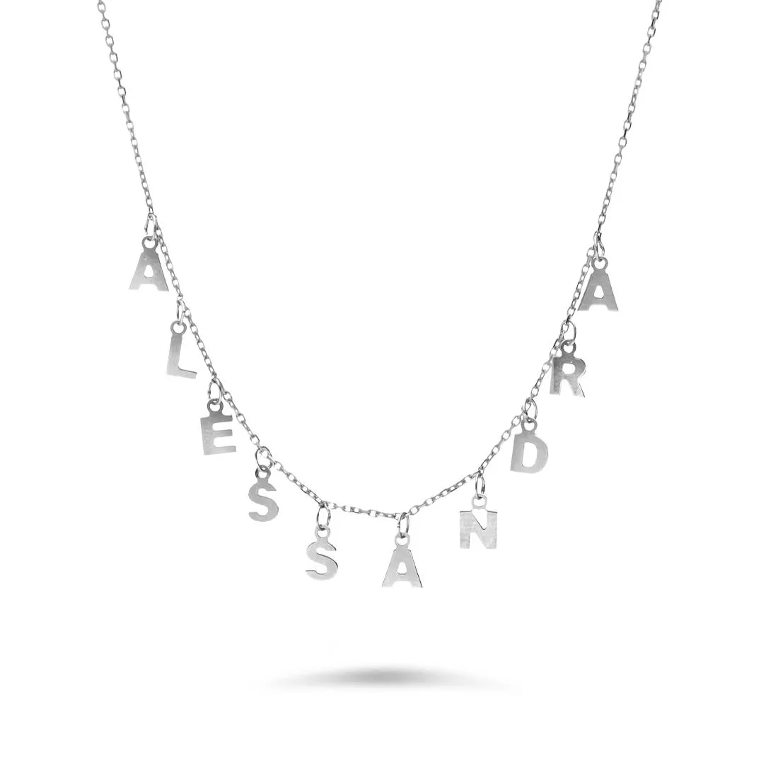 Collana in oro bianco 18kt con charms (a partire da 6 charms)