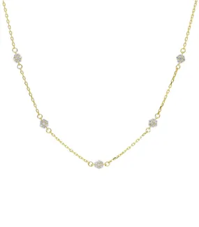 Collana Oro Giallo 9kt con Zirconi Bianchi