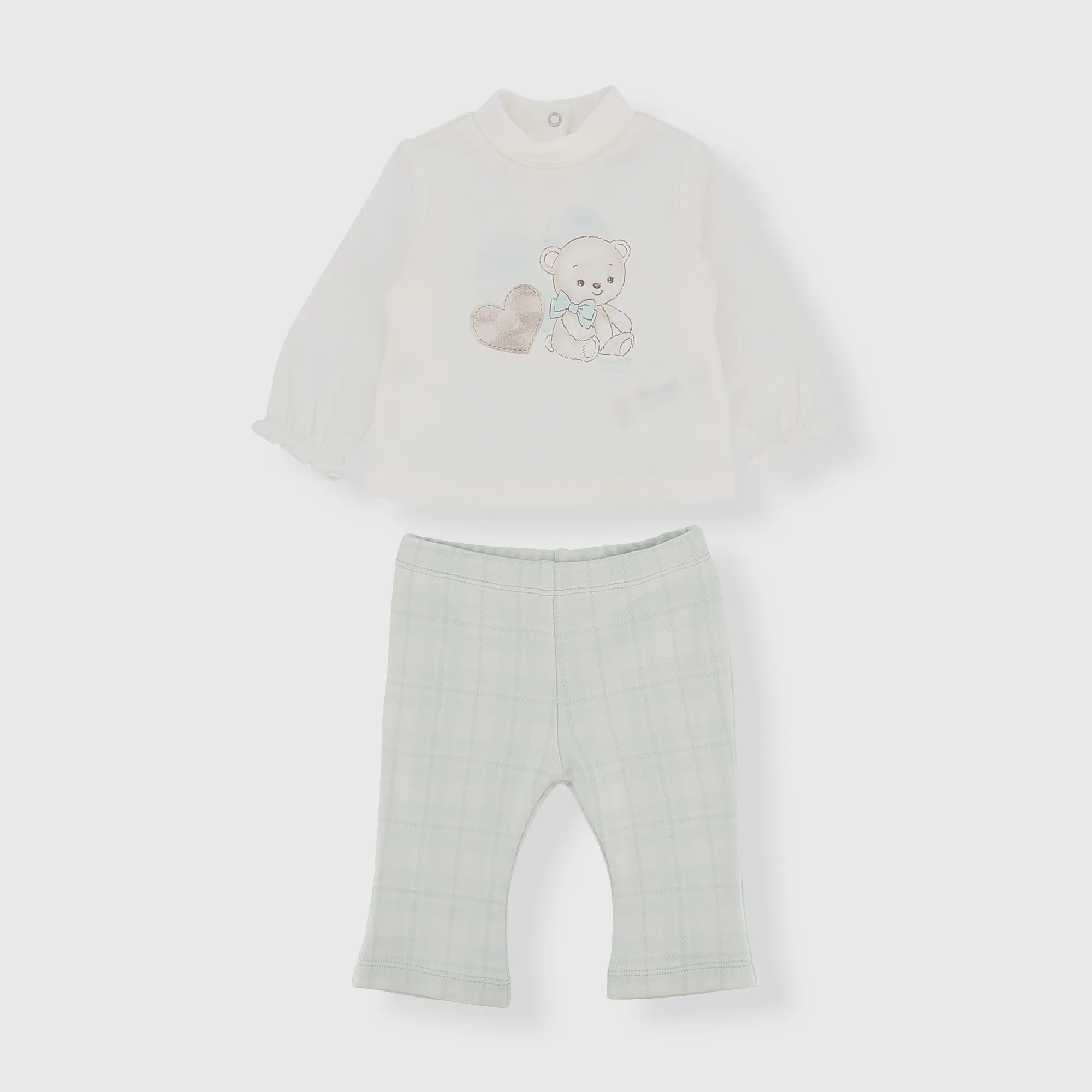Completo due pezzi da neonata, BIANCO            