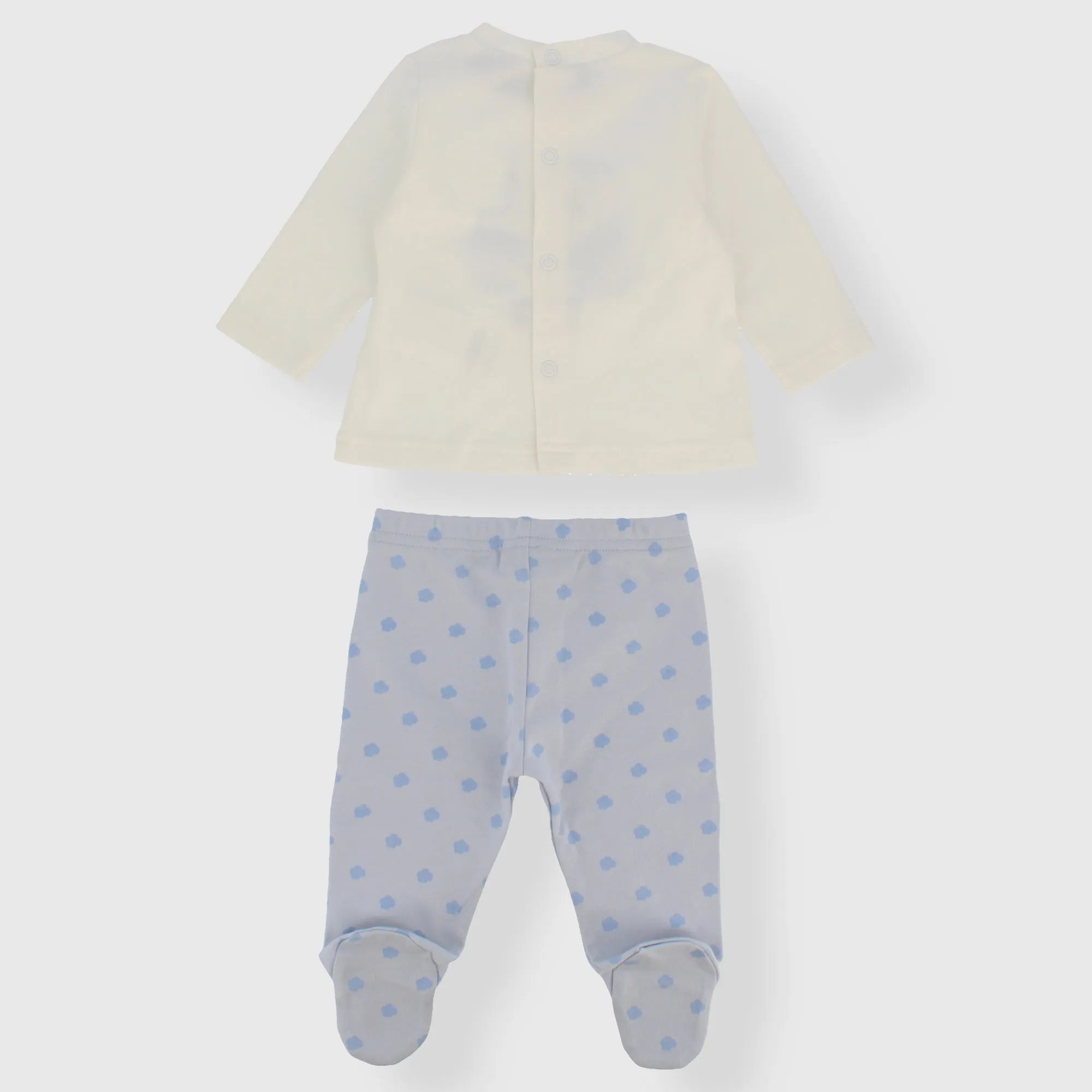 Completo due pezzi da neonato, BIANCO            