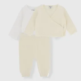 Completo tre pezzi da neonata, BIANCO            