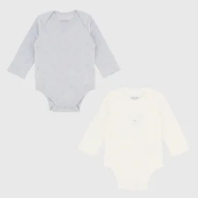 Confezione da due body da neonato, BIANCO            
