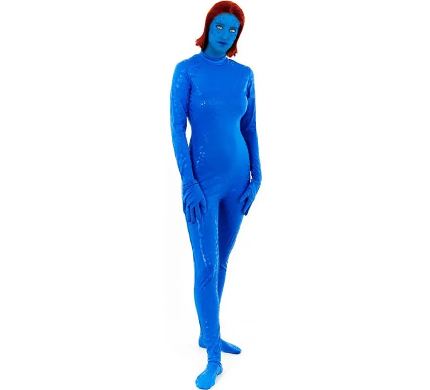 Costume da Eroina Mutante blu metallizzato per donna