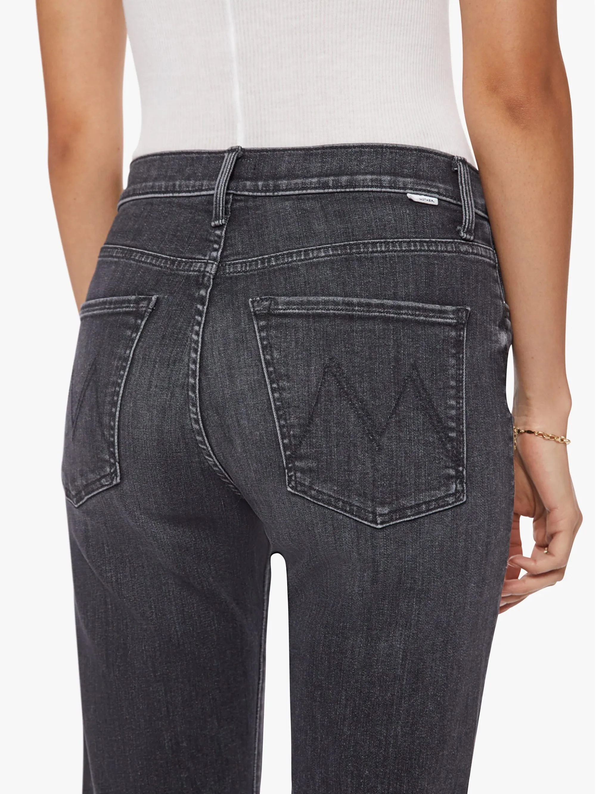 Denim Vita Media alla Caviglia Nero
