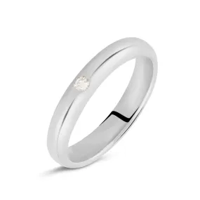 Fede Classica Leggera 3.6 mm Oro Bianco 750/1000 Diamante Bianco 0,03 ct 1679470