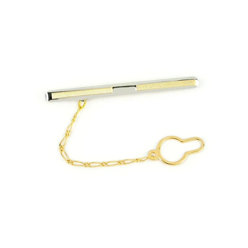 Fermacravatta bicolore in oro giallo e oro bianco