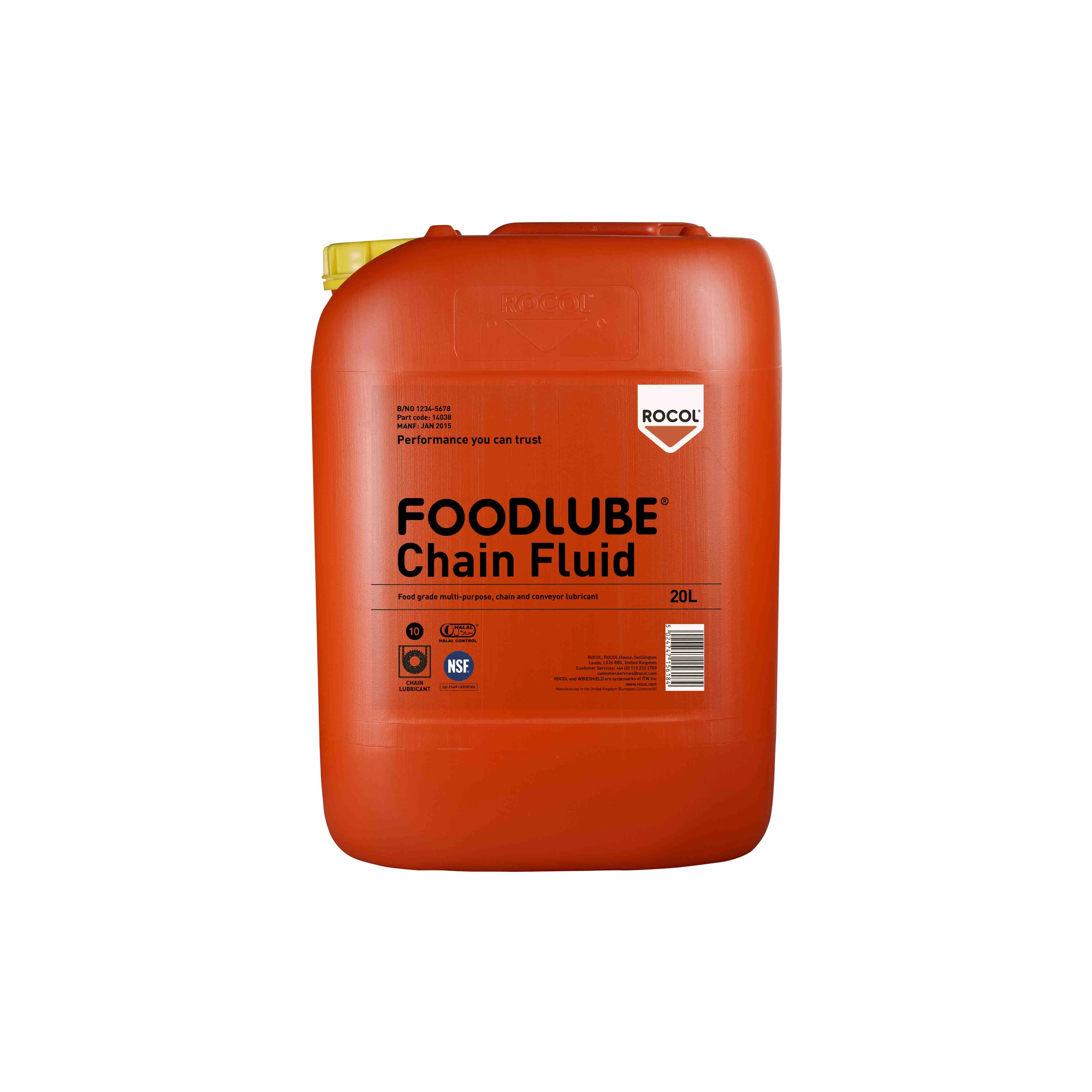 Foodlube® Chain Fluid Lubrificante polivalente Polialfaolefina da 20 L, idoneo ad uso alimentare