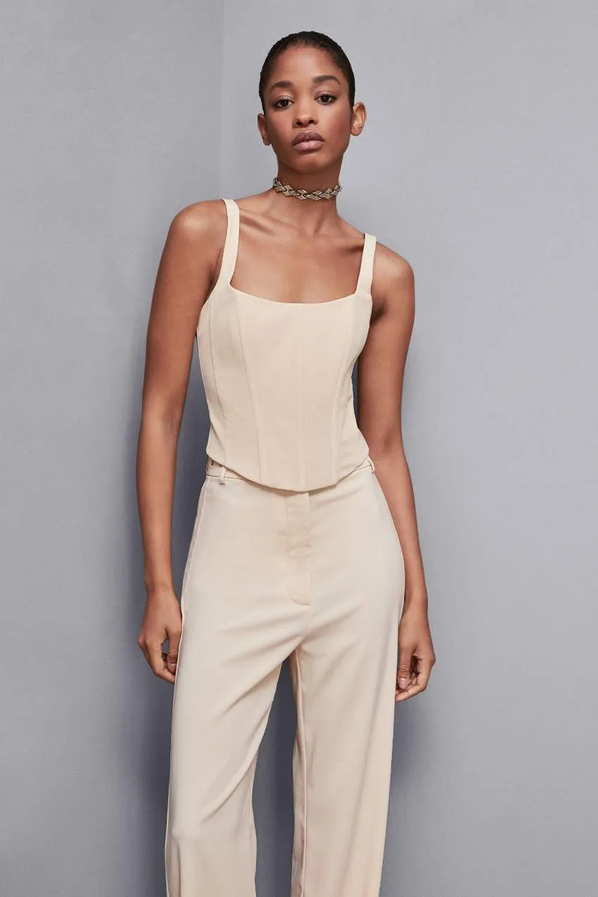 Haut bustier en tissu stretch