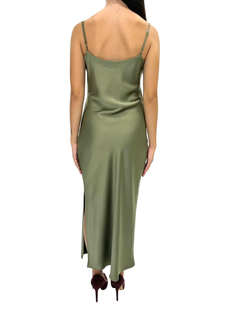 IMPERIAL   ABITO VERDE CON DRAPPEGGIO