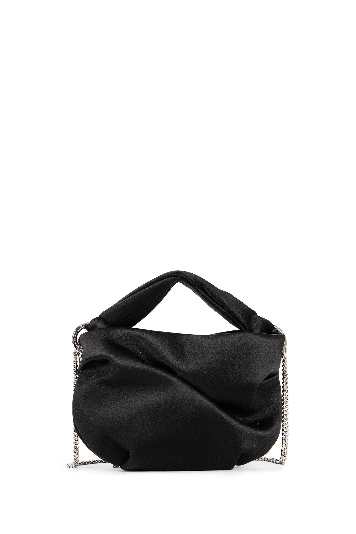 jimmy choo  bonny satin bag with twisted handle 