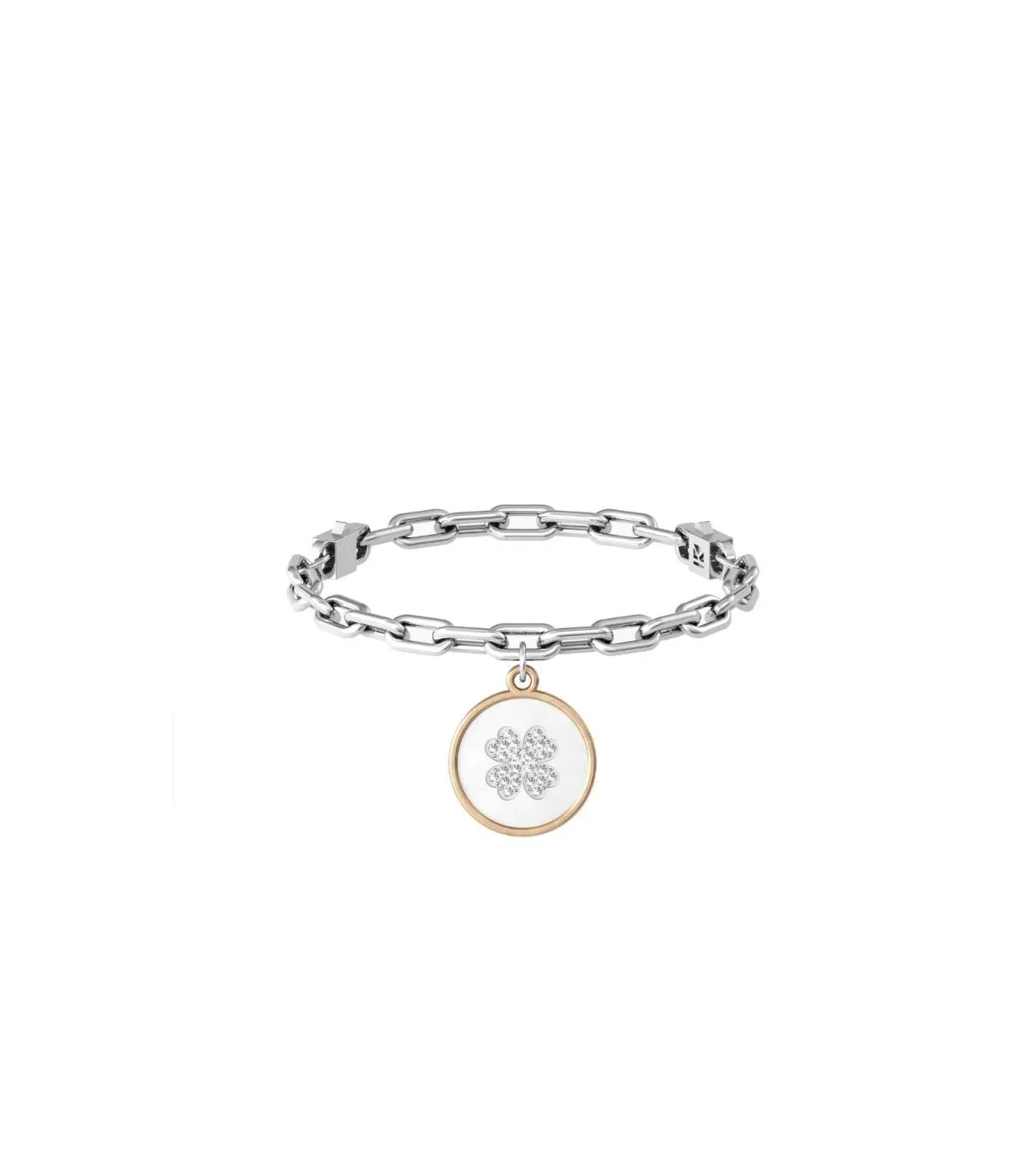 Kidult Nature Bracciale Quadrifoglio Buona Fortuna Acciaio Oro Rosa 731927