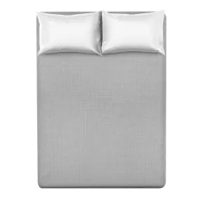 Lenzuolo con angoli matrimoniale - cotone percalle grigio 