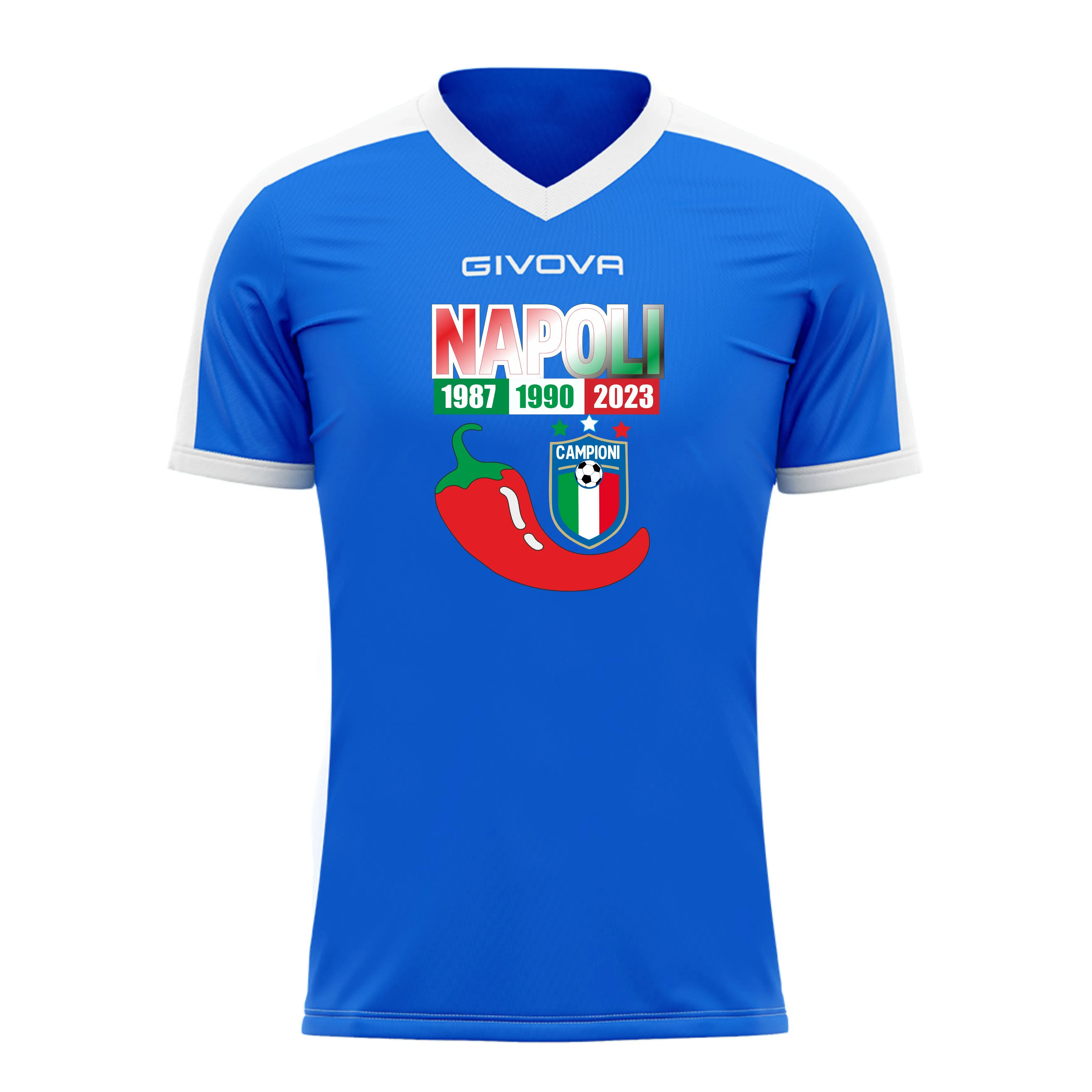 Maglia Tecnica Calcio Scudetto Napoli Peperoncino Campioni D'Italia 2023 3 Scudetti PS 40538-NAP-7