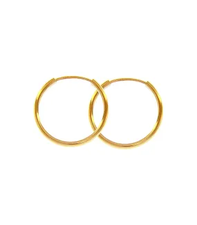 Orecchini Donna Raggi Oro Giallo 9k Cerchi 22mm