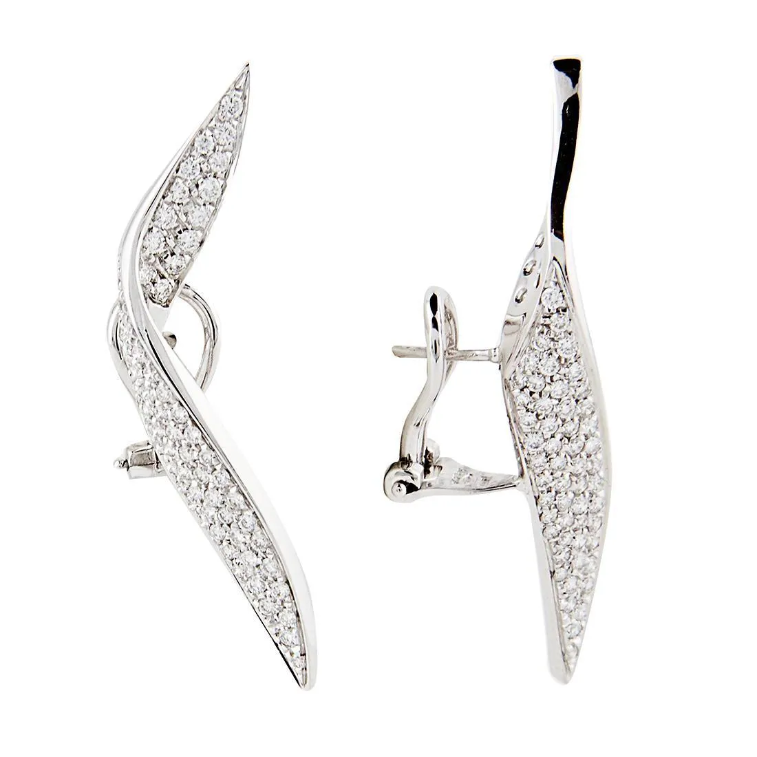 Orecchini in oro bianco e diamanti ct 1.09