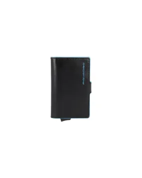 Piquadro - Compact wallet doppio con sliding system Blue Square