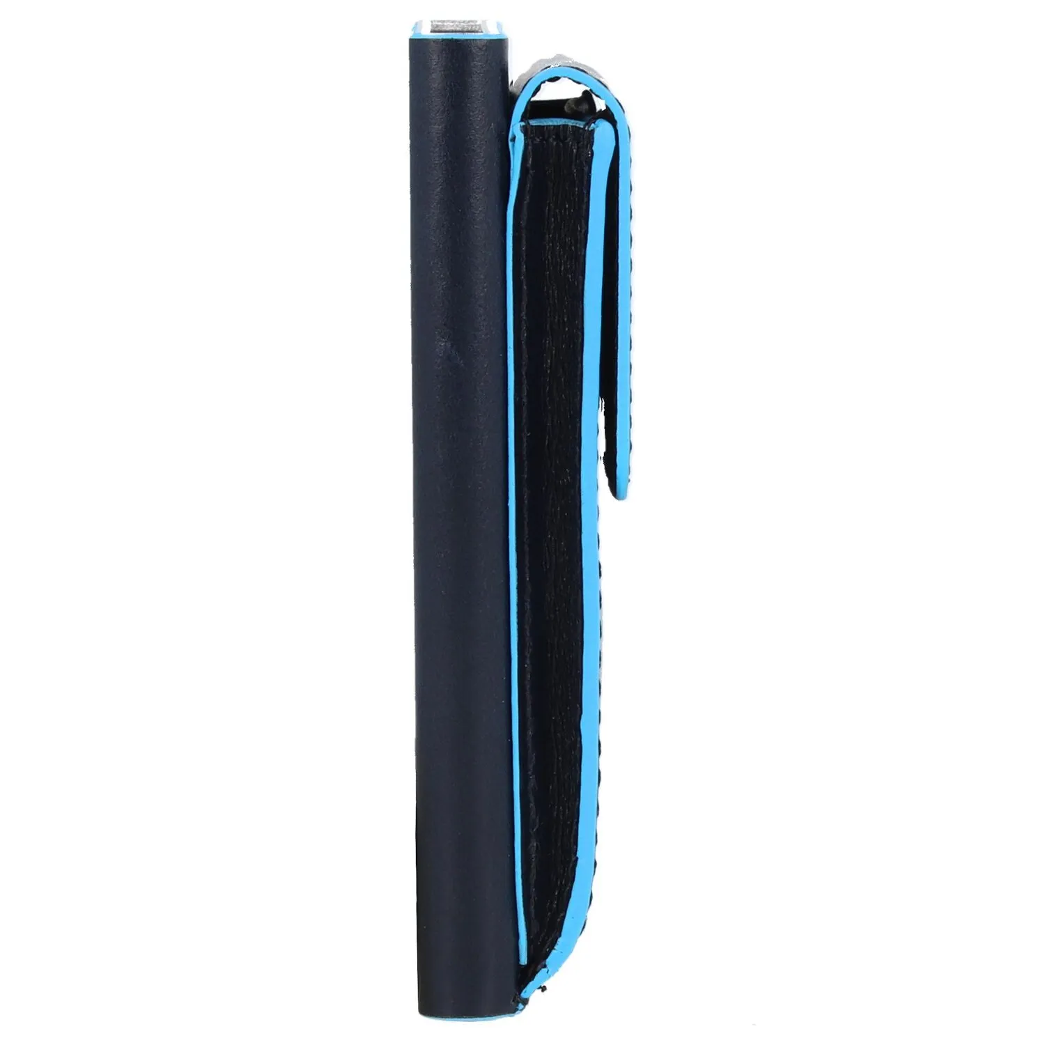 Piquadro Portacarte di credito quadrato blu in pelle 6 cm