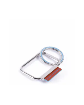 PIQUADRO - Portachiavi in metallo con dettagli in pelle - Arancio - PC4567B2/AR | Studioarch.com