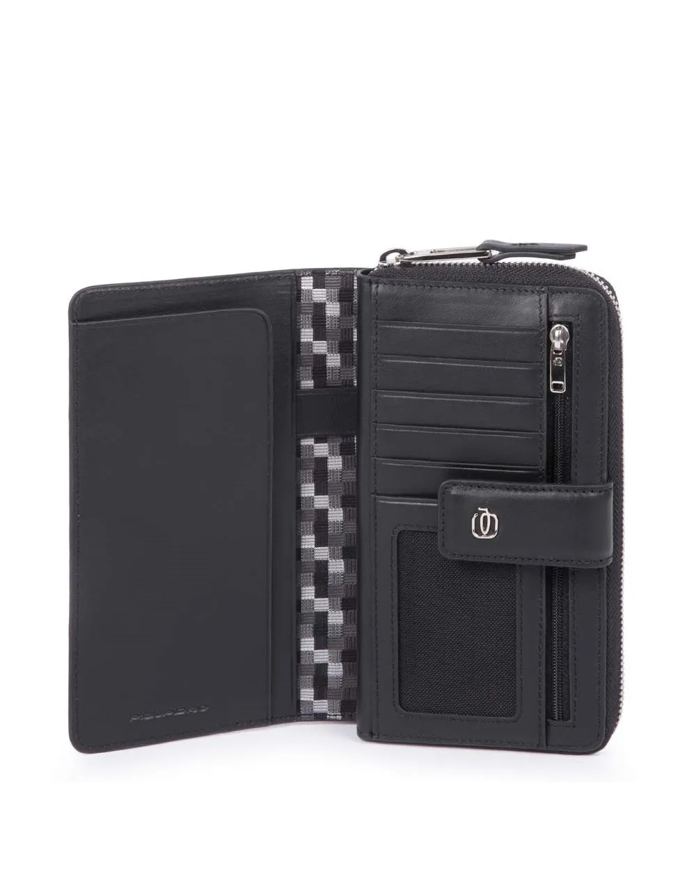 PIQUADRO - Port.glio donna,porta monete,cart credito in pelle - Nero - PD1354MUR/N | Studioarch.com