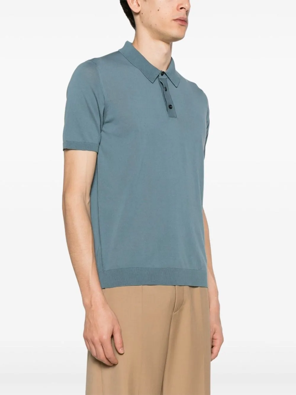   Roberto Collina  Polo in cotone avio  