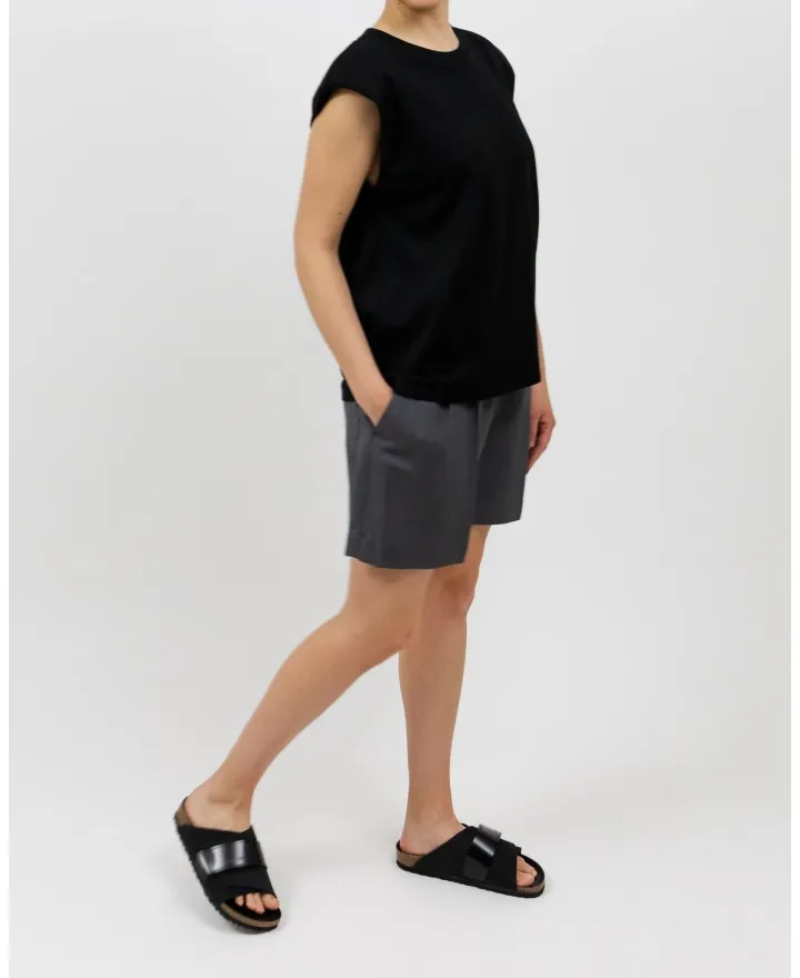 Roberto Collina - Top in Cotone Nero Donna