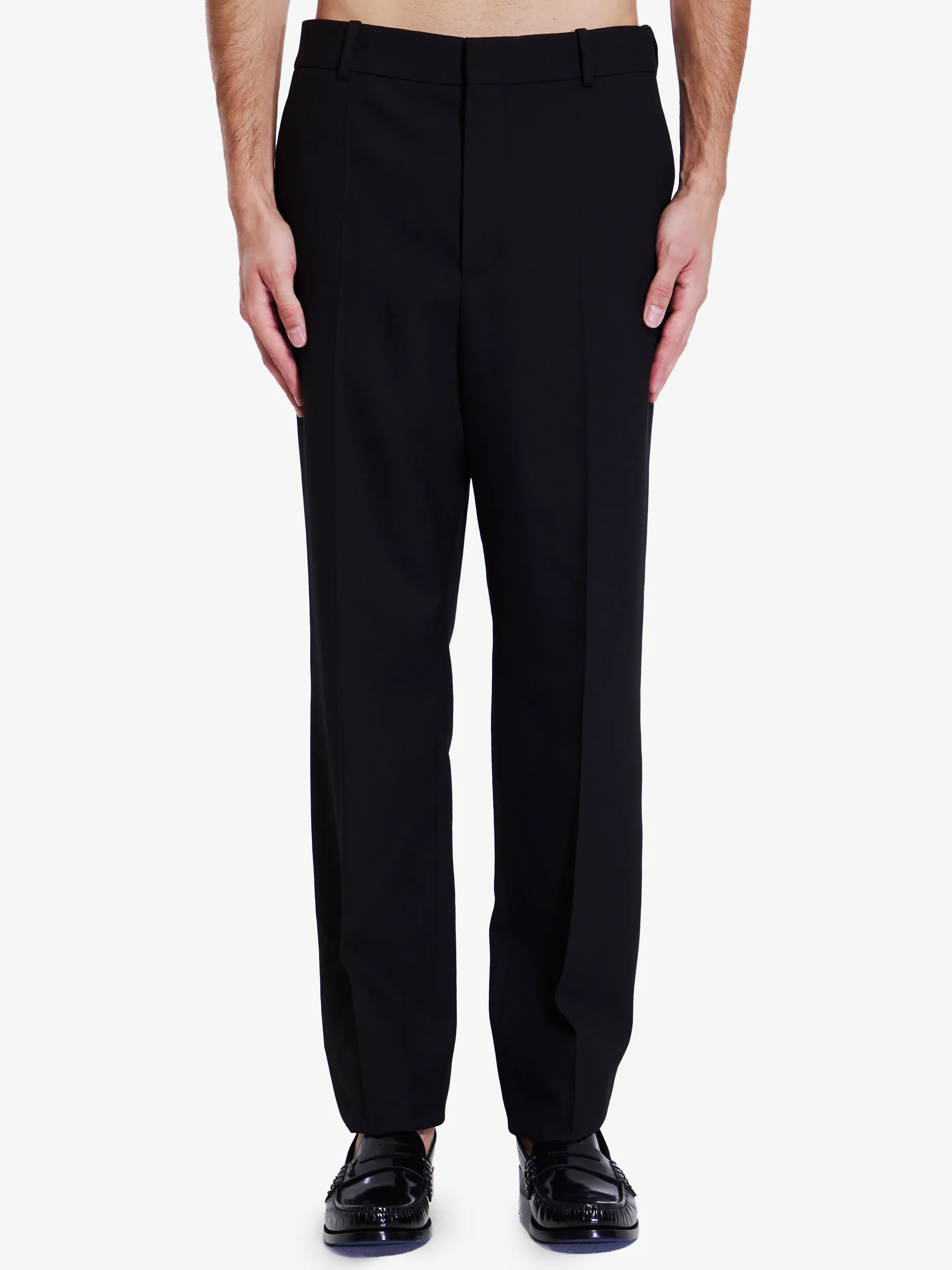 SAINT LAURENT    Pantaloni in gabardina di lana