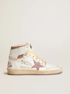 Sky-Star in pelle bianca con stella in pelle rosa