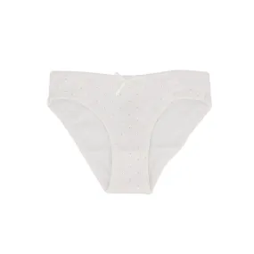 Slip in cotone da bambina, bianco            