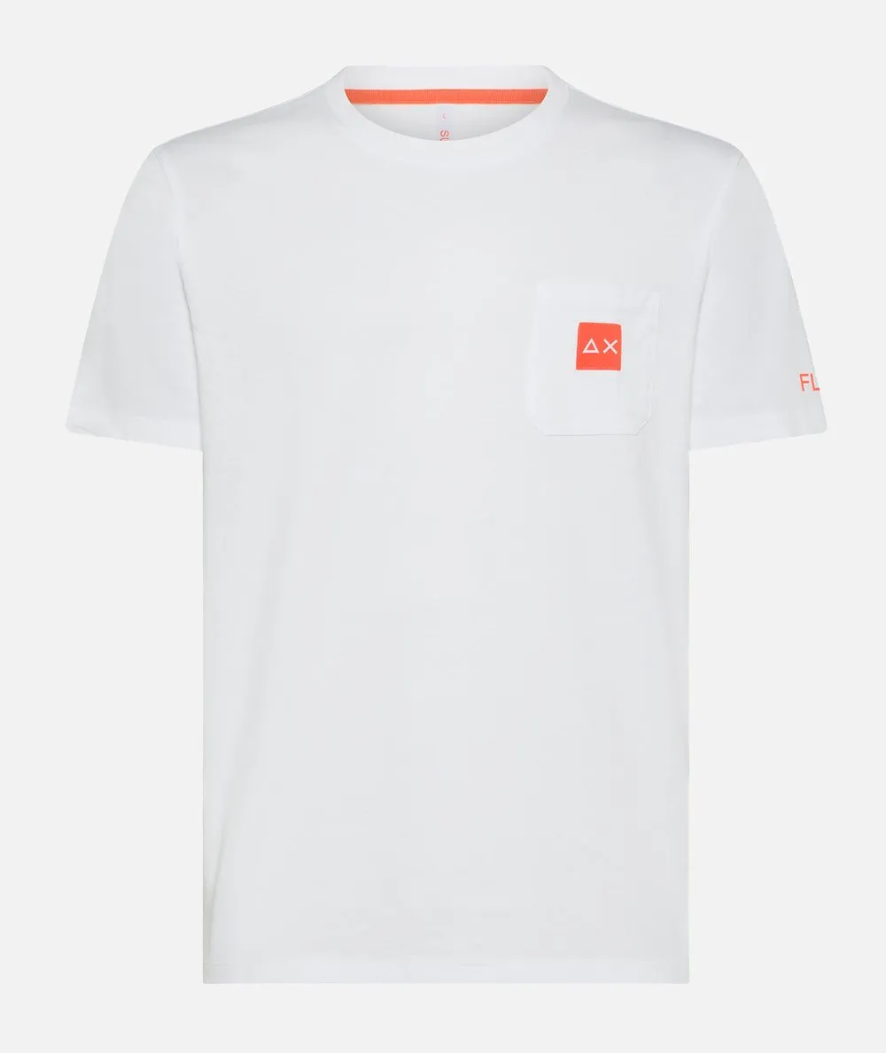 SUN68--T-shirt Pocket Logo Fluo