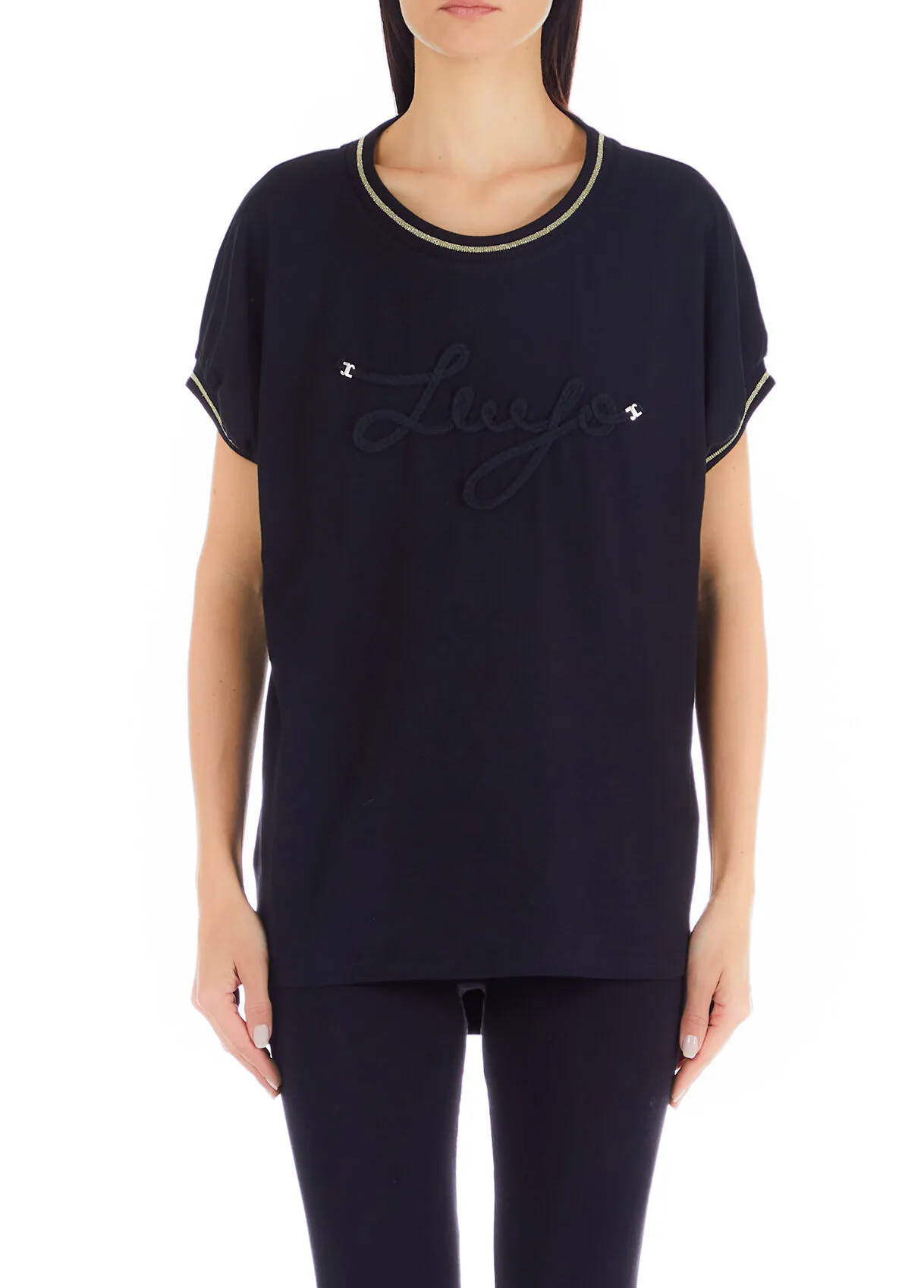 T-shirt con logo ricamato