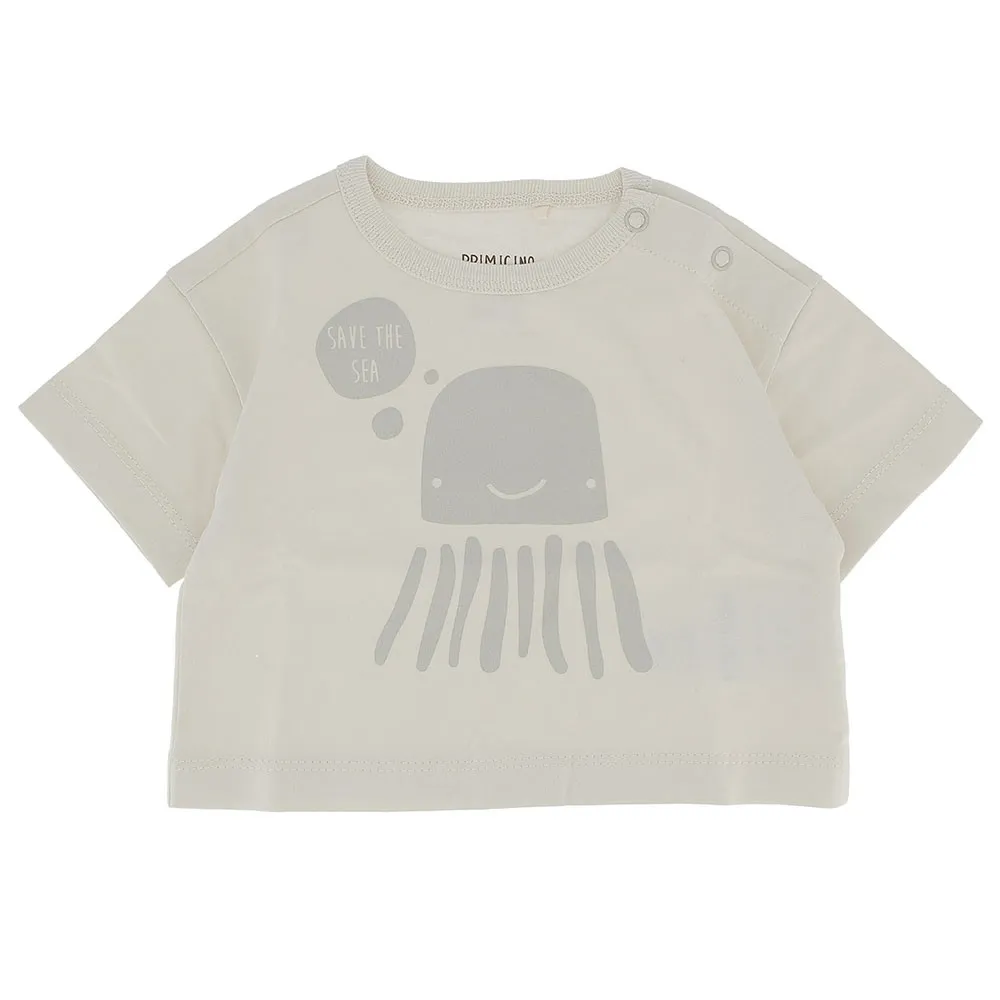 T-shirt in jersey da bambino, bianco            