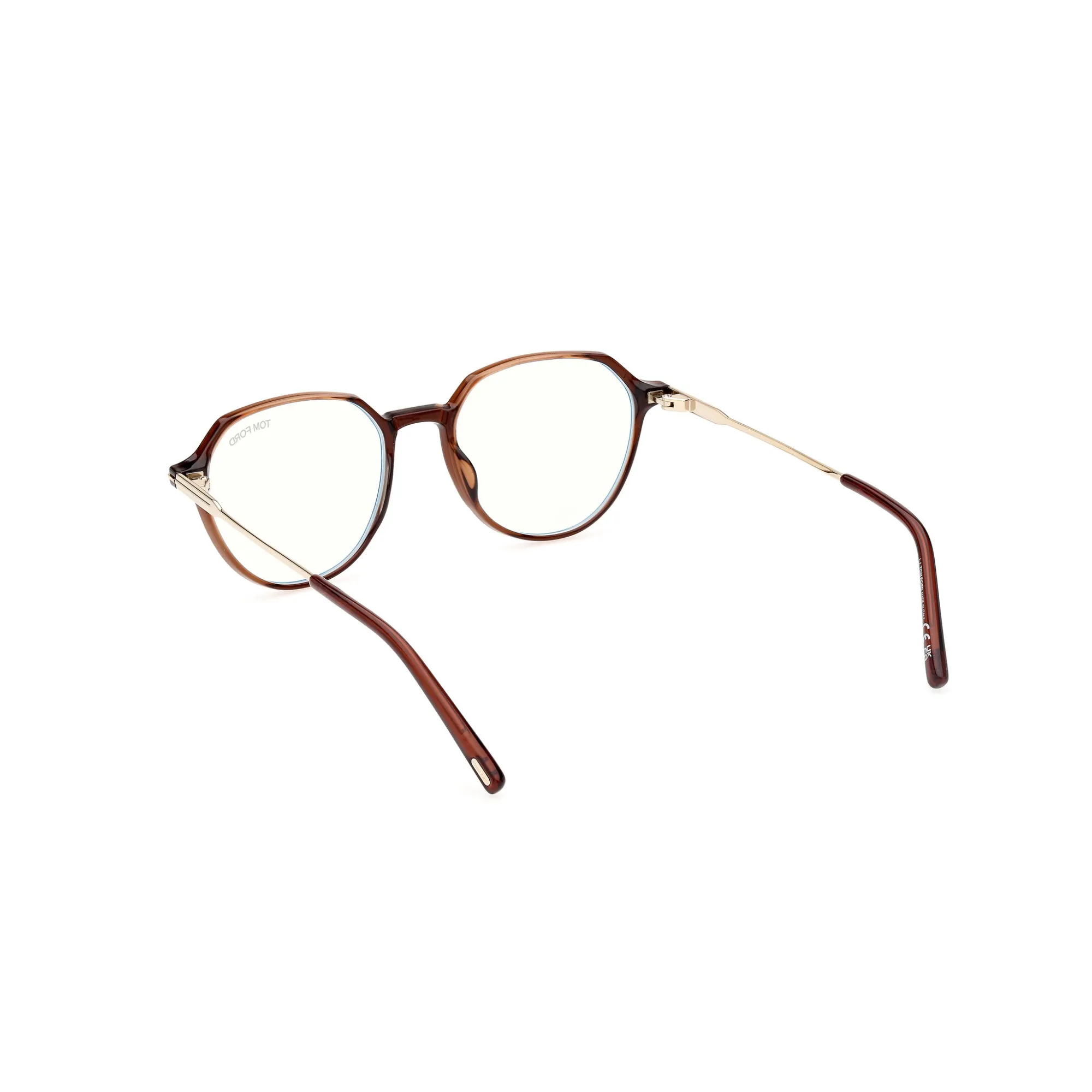   Tom Ford FT 5875-B Blue Filter 048 Marrone Scuro Lucido | Occhiale Da Vista Uomo 