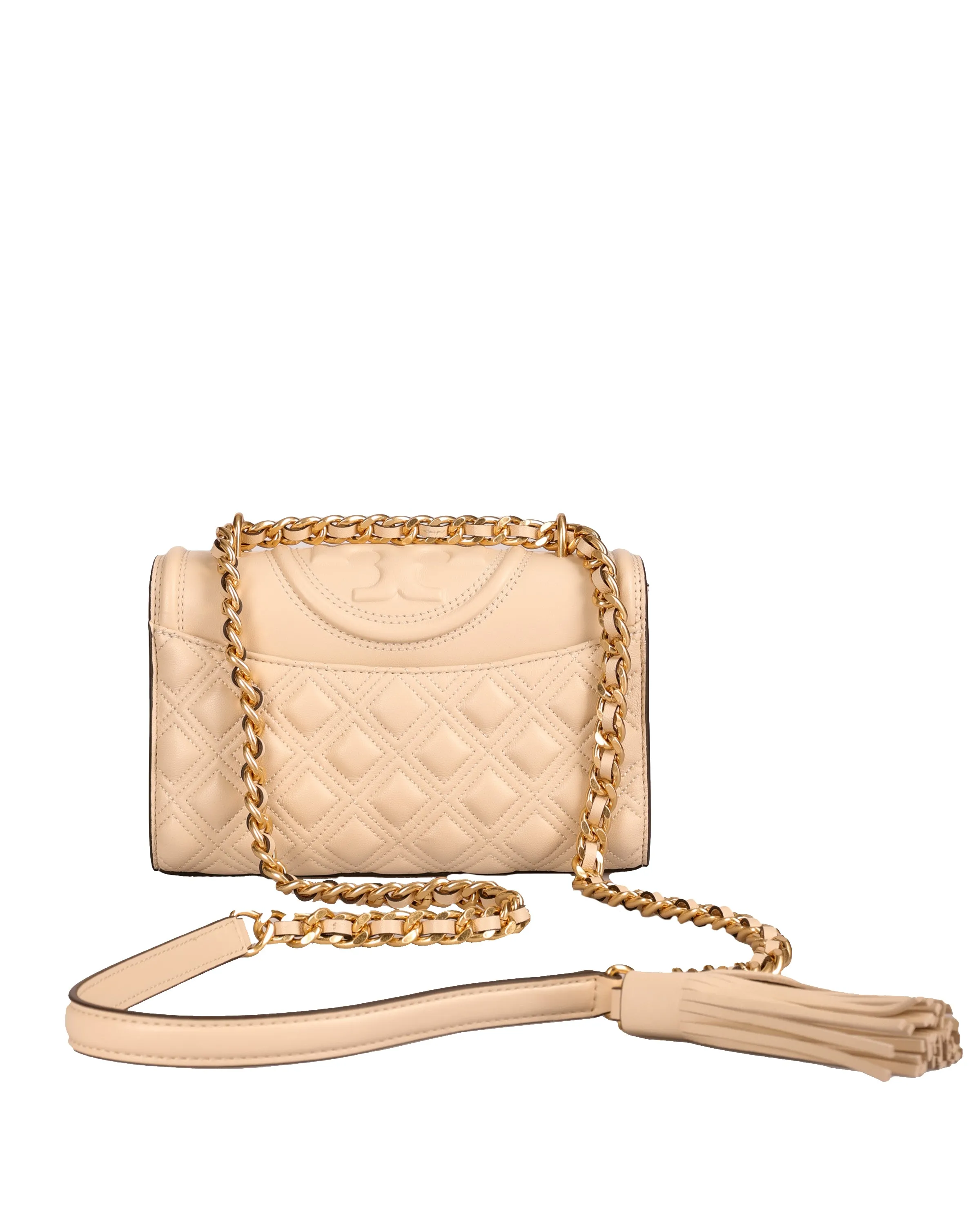 TORY BURCH FLEMING SMALL CONVERTIBLE SHOULDER BAG IN CREAM