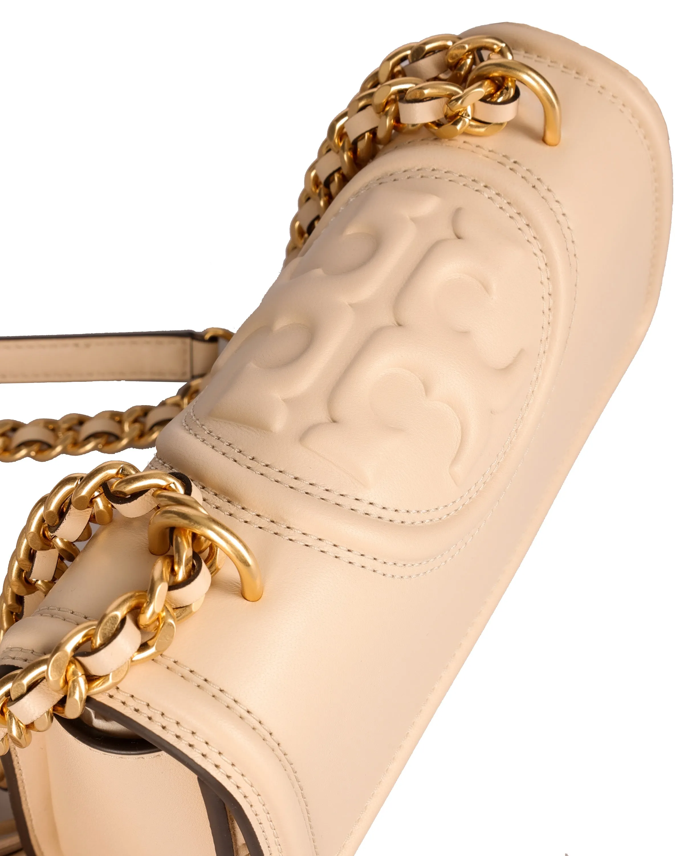 TORY BURCH FLEMING SMALL CONVERTIBLE SHOULDER BAG IN CREAM