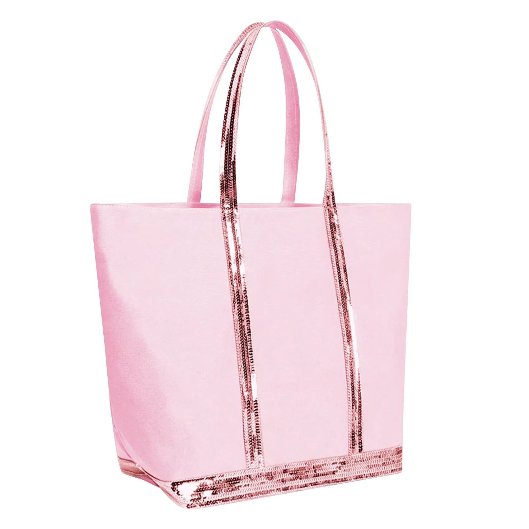  VANESSA BRUNO   Shopping bag con lustrini in tela di cotone | Rosa